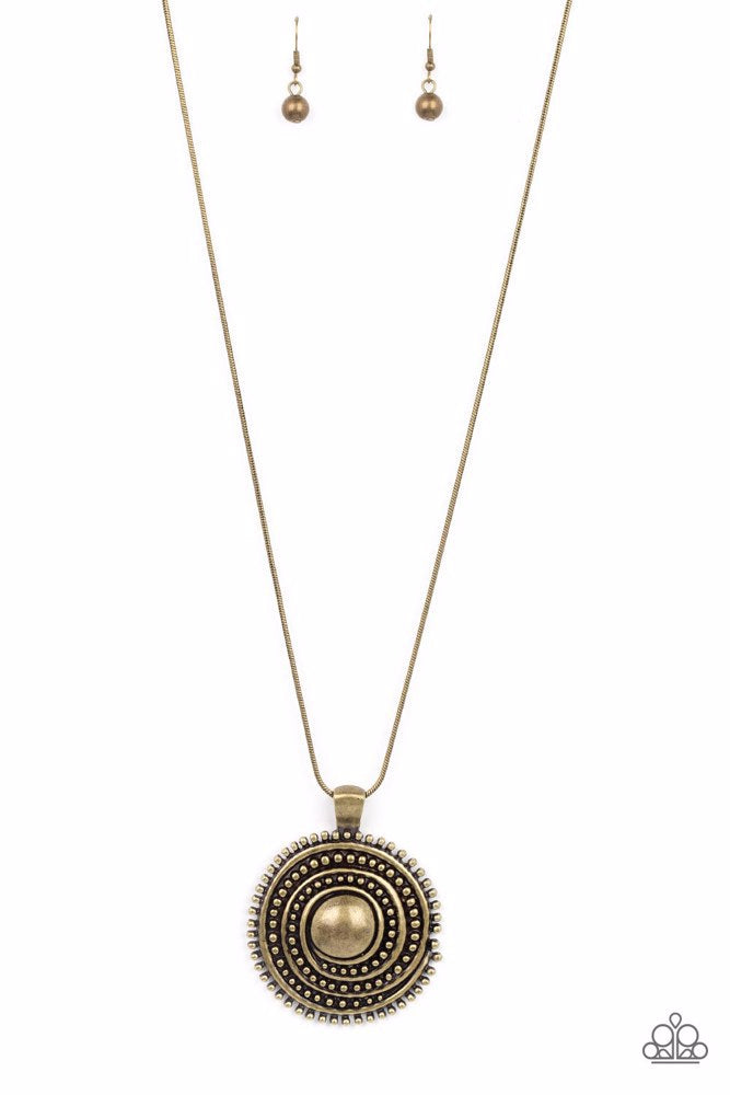 Solar Swirl Necklace - Brass