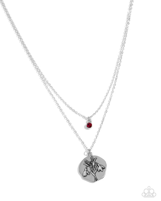 Birthstone Beauty Red pendant necklace