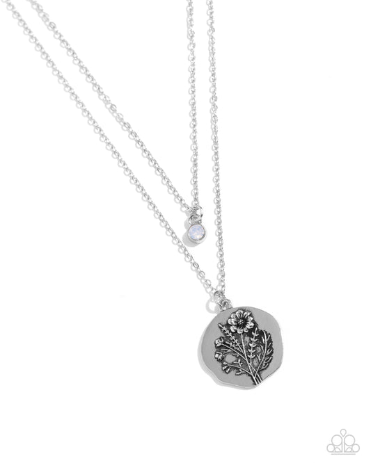 Birthstone Beauty White pendant necklace