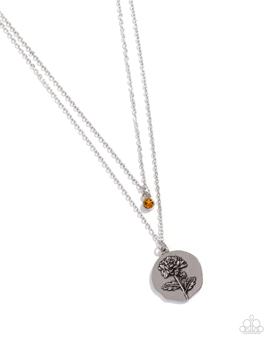 Birthstone Beauty Orange pendant necklace