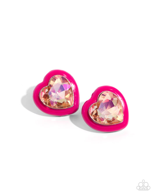 Heartfelt Haute Pink post earrings