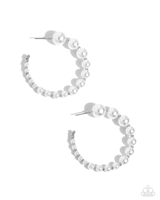 Candidate Class White hoop earrings