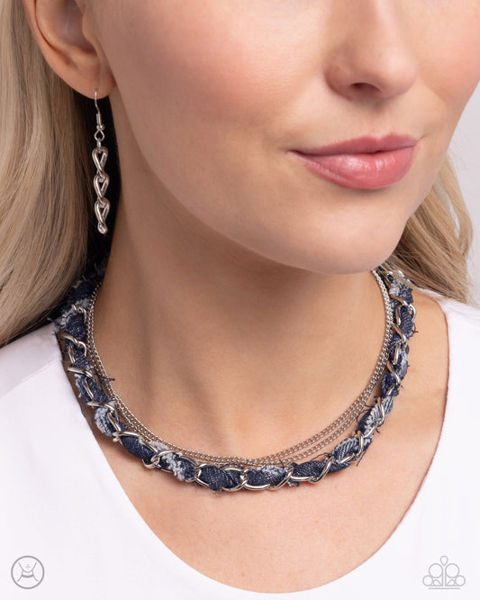 Denim Danger Silver choker necklace, alternate view