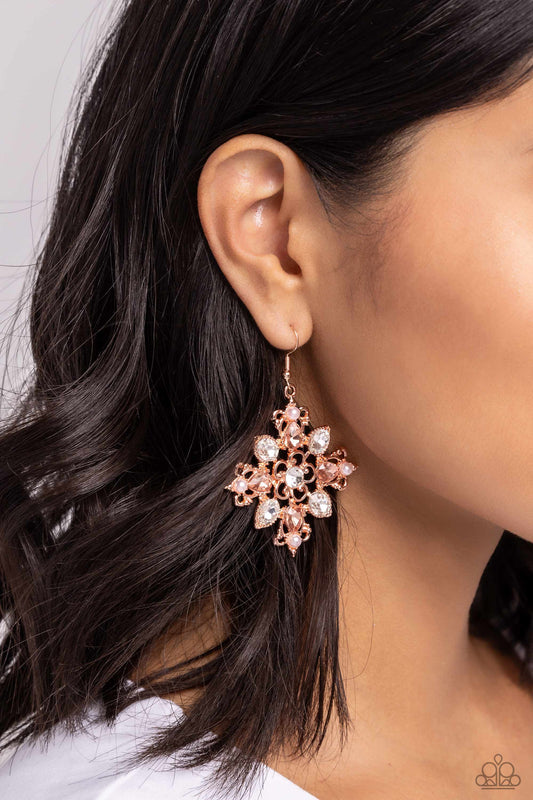 Fancy-Free Florals Copper dangle earrings, alternate view