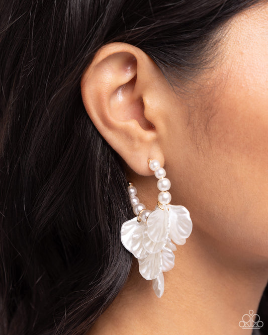Frilly Feature Gold hoop earrings, alternate view