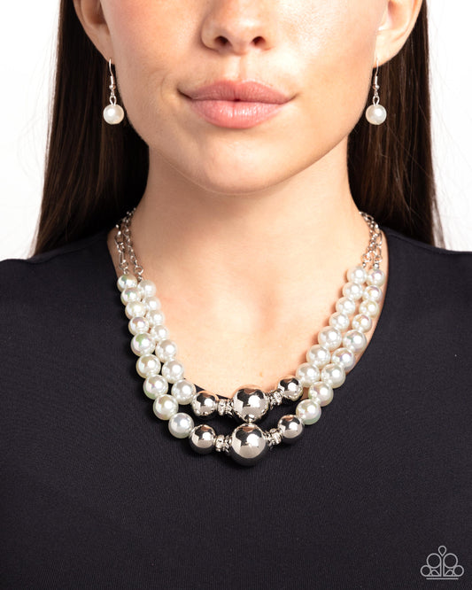 Ballroom Balance Silver statement necklace, alternate view