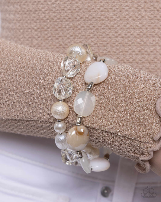 Everyday Essentials White stretch bracelet, alternate view