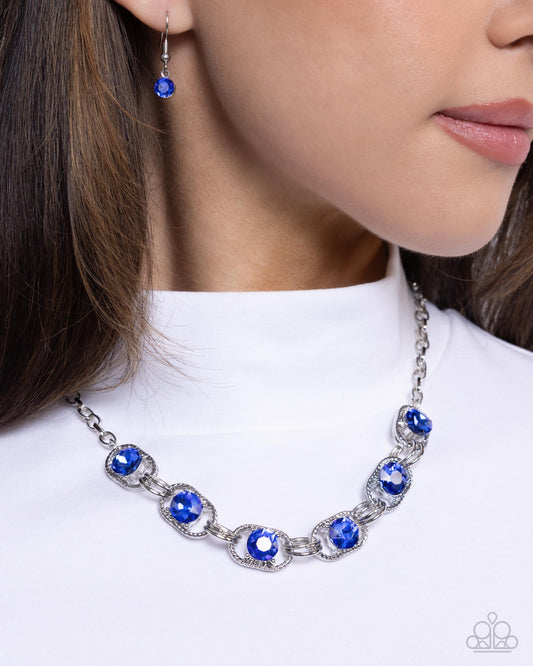 Serrated Sensation Blue statement necklace, alternate view