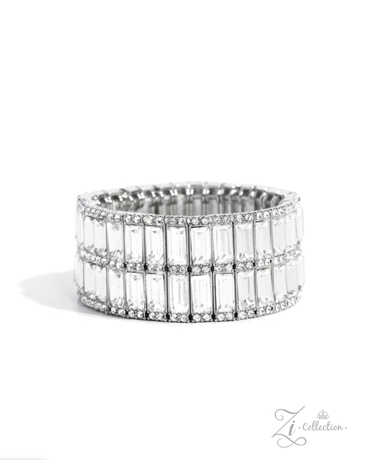 Ambitious Arrangement White stretch bracelet