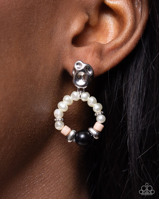 Swirl Selfie Black post earrings, alternate view