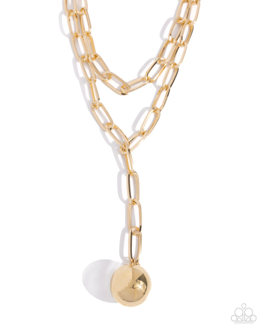 Balancing Ball Gold statement necklace