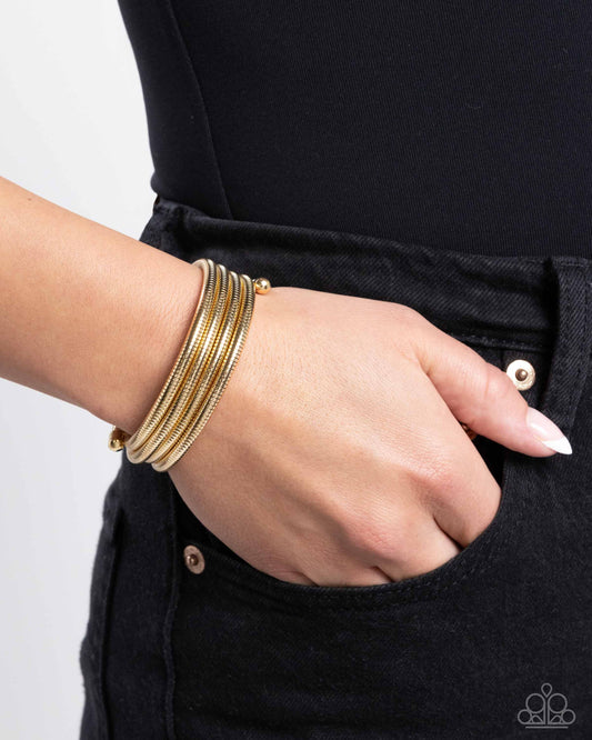Coiled Command Gold wrap bracelet, alternate view