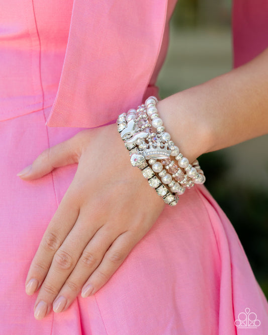 Feminine Charm Pink stretch bracelet, alternate view