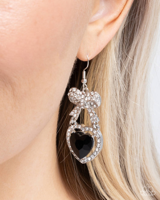 Adorable Allure Black dangle earrings, alternate view