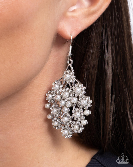 Nautical Netting White dangle earrings, alternate view