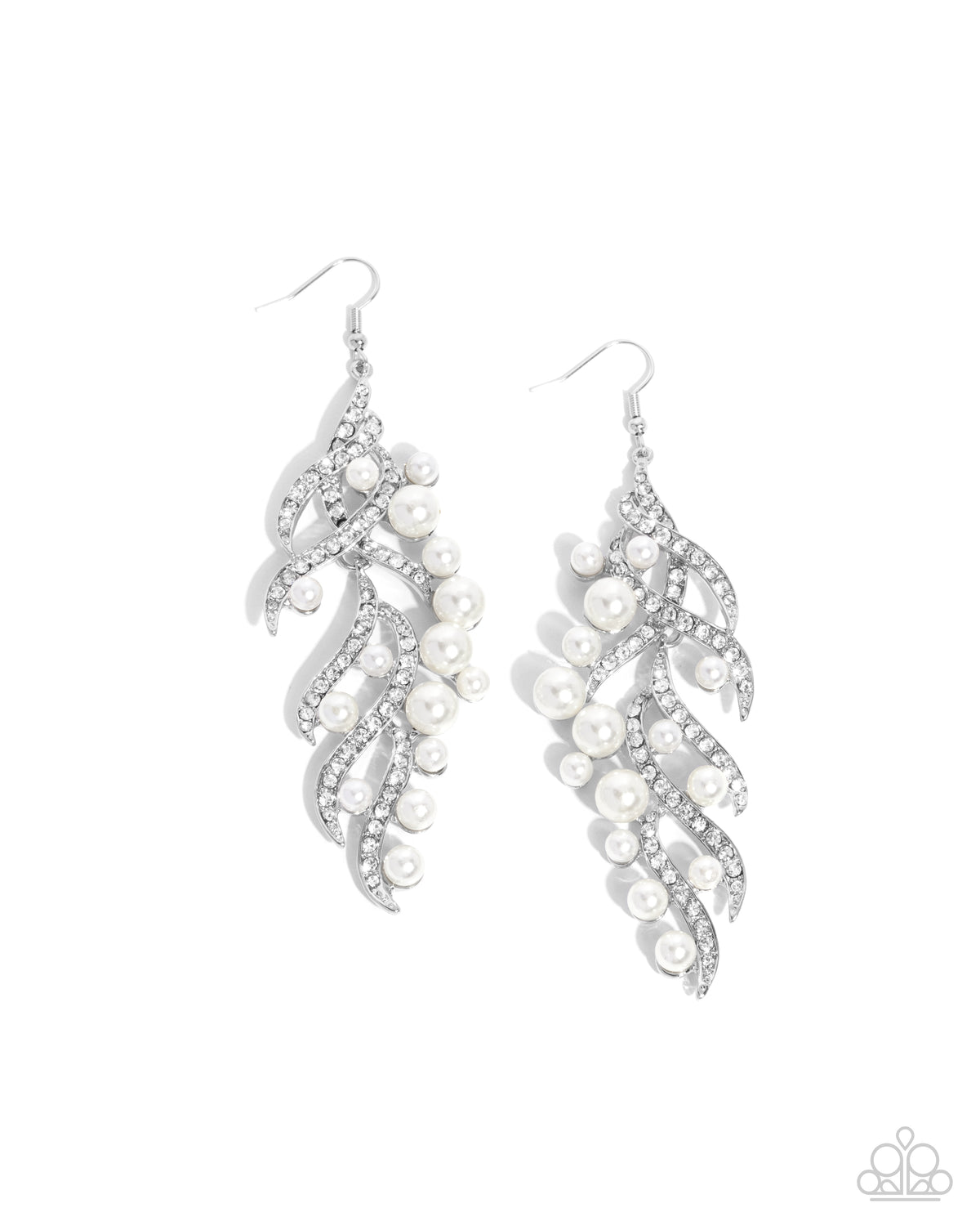Flourishing Fancy White dangle earrings