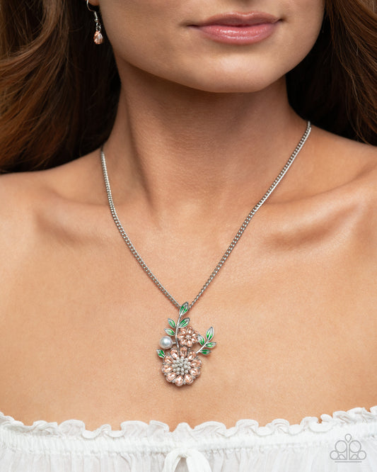 Botanical Bunch Orange statement necklace, alternate view
