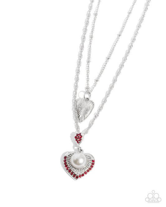 Abstract Affection Red pendant necklace
