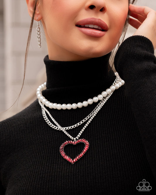 Y2K Year Red pendant necklace, alternate view