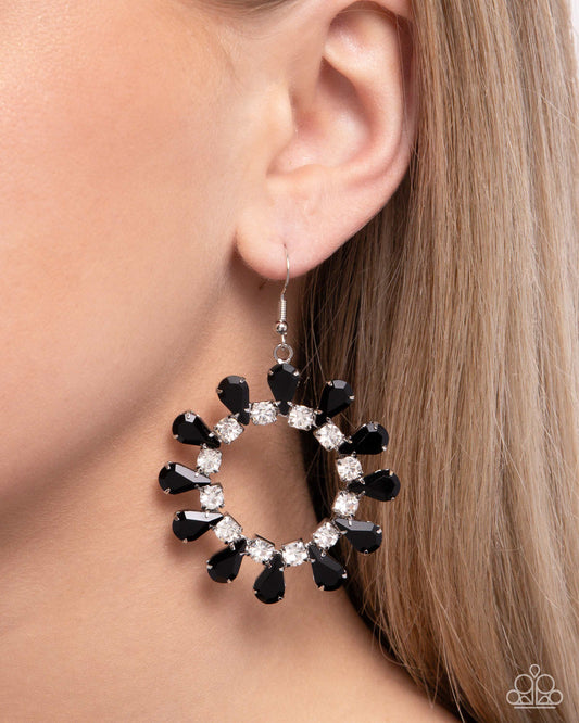 Wreathed Wish Black hoop earrings, alternate view