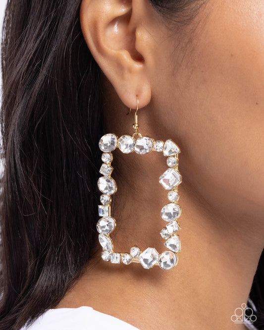 Wishful Wardrobe Gold dangle earrings, alternate view