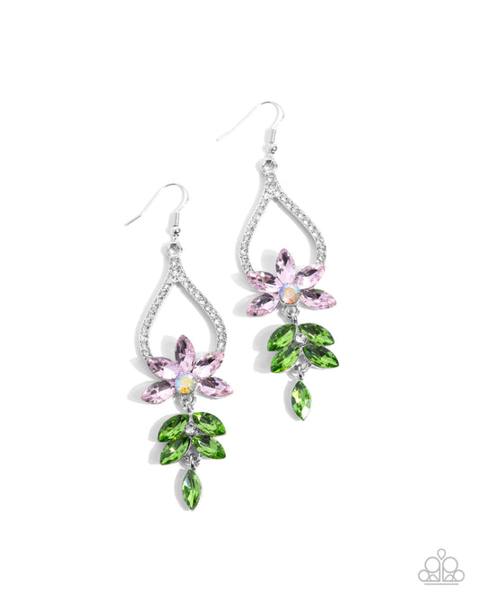 Floral Fuss Pink dangle earrings