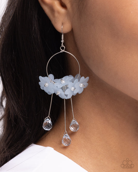 Whimsical Work Blue hoop earrings, alternate view