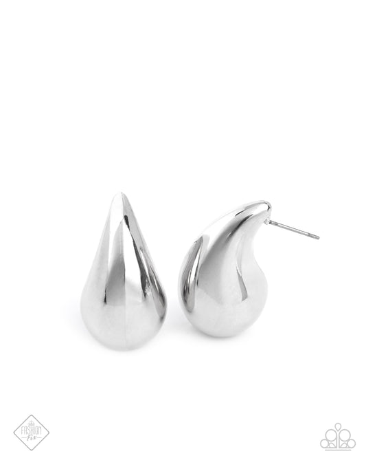 Raindrop Reveal Silver post earrings