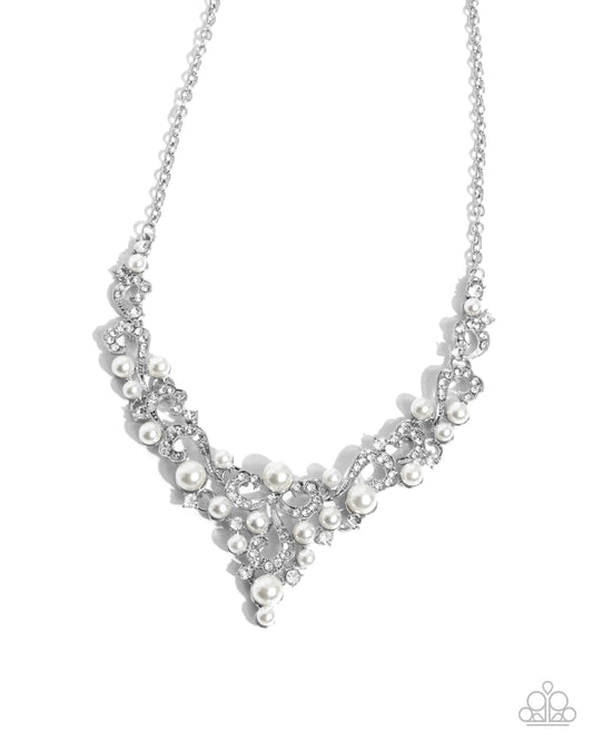 Looking Ladylike White statement necklace