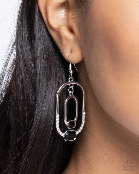 Matching Magic Black dangle earrings, alternate view