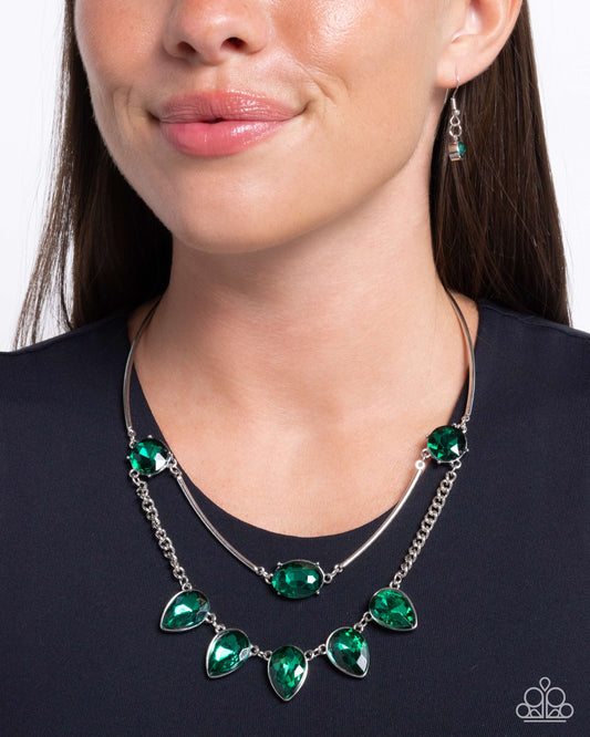Confident Cascade Green statement necklace, alternate view
