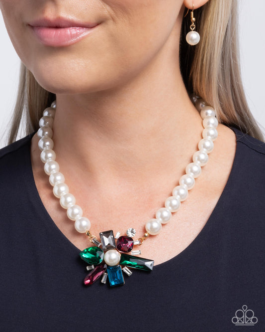 Prismatic Potential Green statement necklace, alternate view