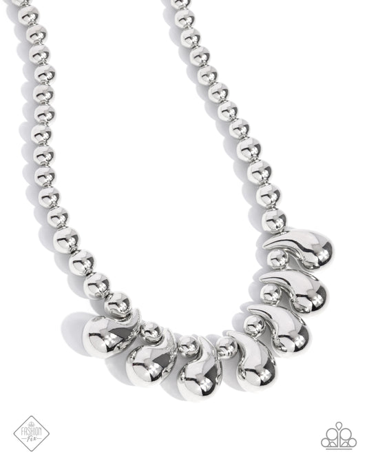 Raindrop Rebel Silver statement necklace