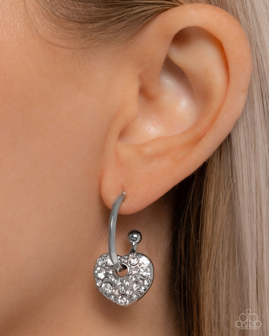 Valentines Valor White hoop earrings, alternate view