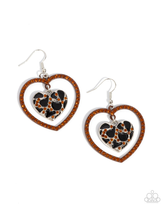 Leopard Love Brown dangle earrings