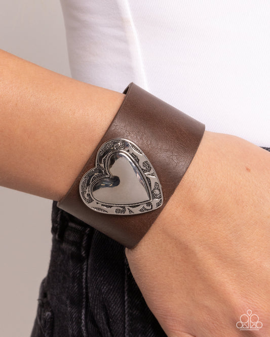 Decorated Debut Brown statement bracelet, alternate view