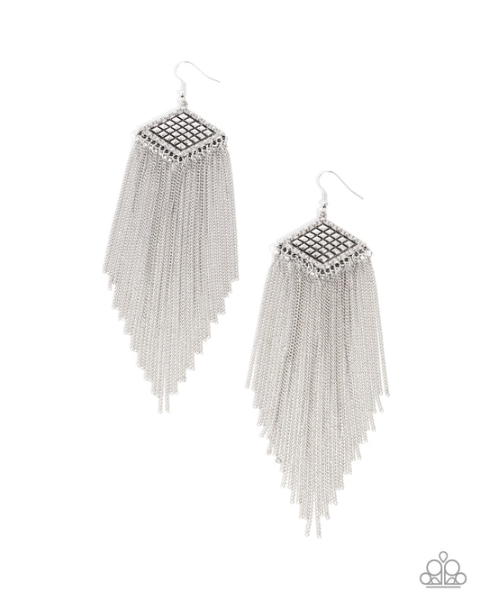 Forged Fringe Silver dangle earrings