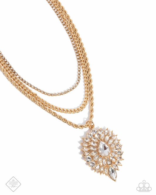 Adorably Administrative Gold statement necklace