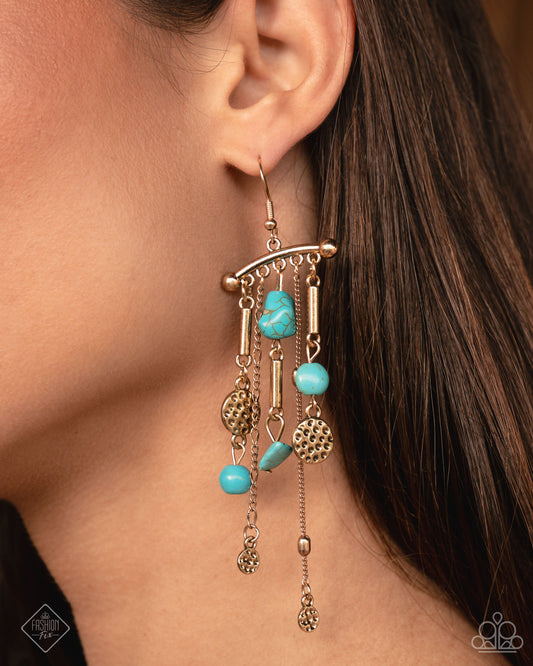 Coachella Cascade Blue dangle earrings, alternate view
