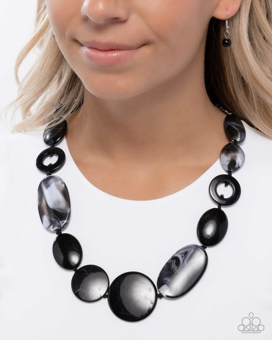 Show Them Whos GLOSS Black statement necklace, alternate view