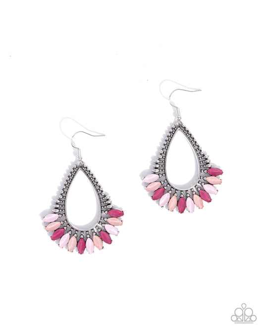 Pronged Pattern Pink dangle earrings