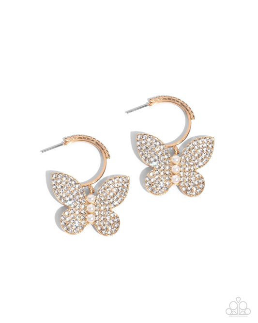 Butterfly Boundary Gold hoop earrings