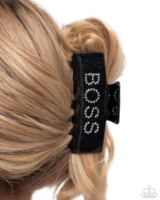 Boss Backdrop Black hair accessory, alternate view