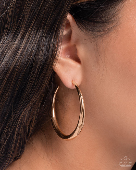 Sleek Selvage Gold hoop earrings, alternate view