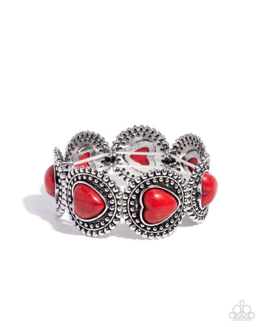 Rural Romance Red stretch bracelet