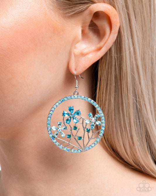 Basic Bouquet Blue dangle earrings, alternate view