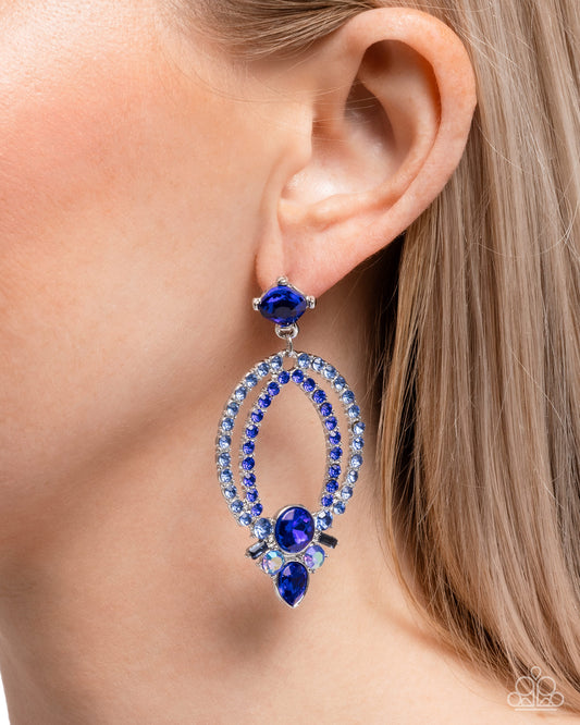 Karma Knockout Blue post earrings, alternate view
