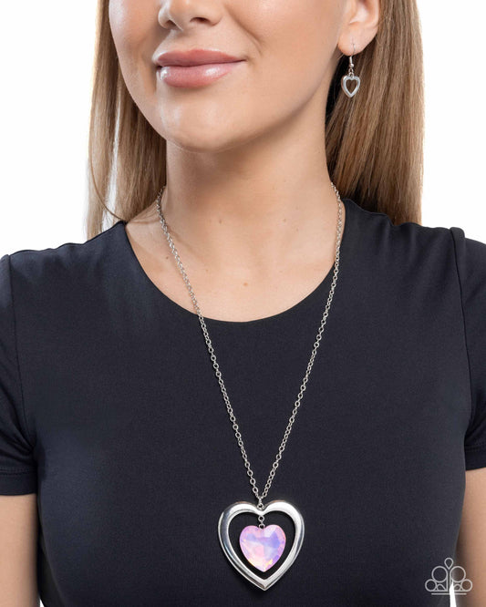 Heartfelt Hemisphere Pink statement necklace, alternate view