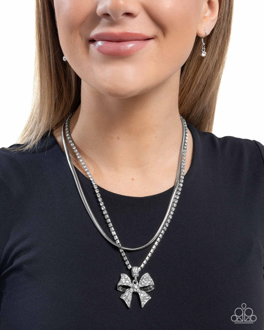 Cheerful Coquette White pendant necklace, alternate view
