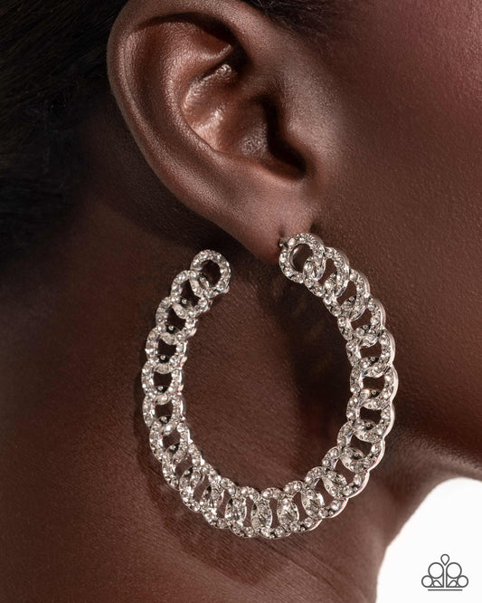 Interlocked Icing White hoop earrings, alternate view